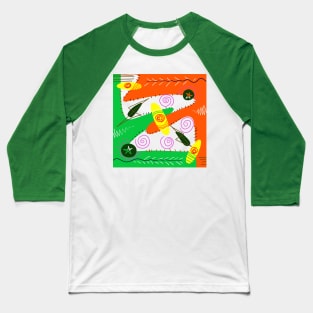 Green Orange Baseball T-Shirt